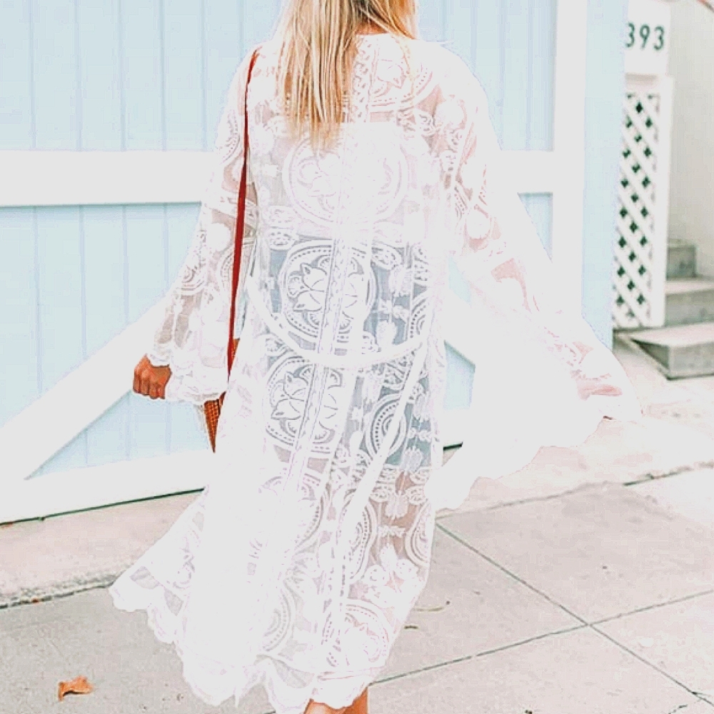 AMARYLLIS 🌟Medallion Embroidered Lace Kimono coverall - Picture 2 of 5